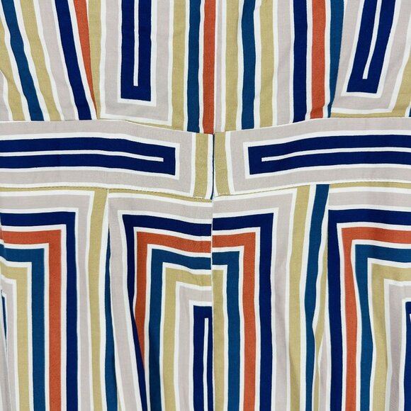 Cotton Bleu Multi Flutter Sleeve Striped Scarf Print V-neck Keyhole Maxi Dress S - Picture 13 of 13